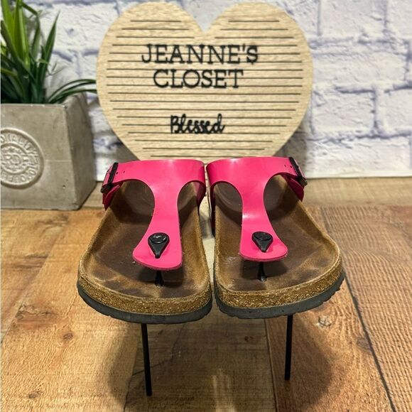 Birkenstock Womens Gizeh Patent Hot Pink Regular Width Size 38 - L 7 US - Picture 5 of 13